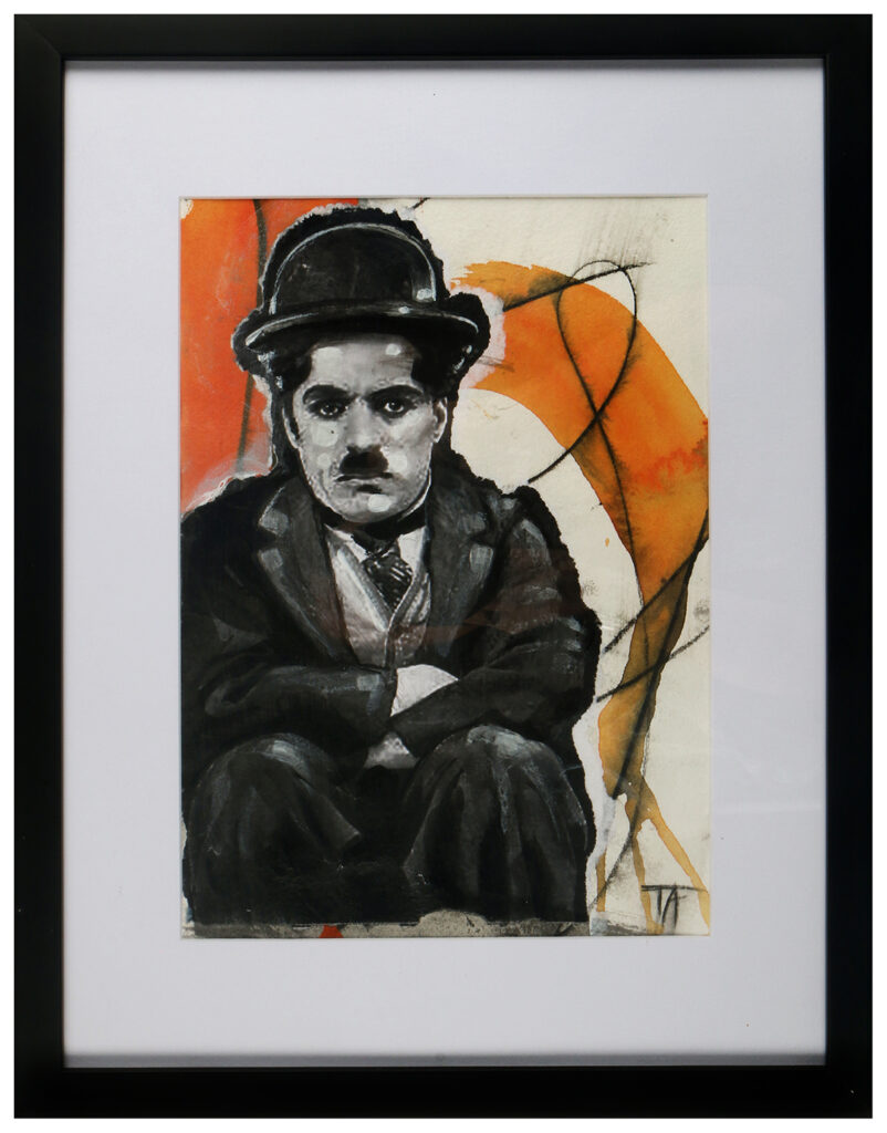 Foto af Terese Andersen Painting A4+ramme 43x33cm Charlie Chaplin 1