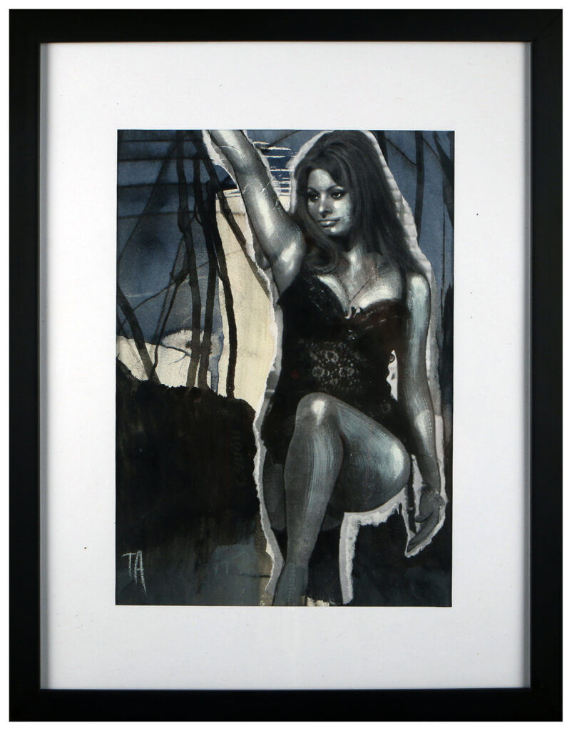 Foto af Terese Andersen Painting A4+ramme 43x33cm Sophia Loren Sexy 2