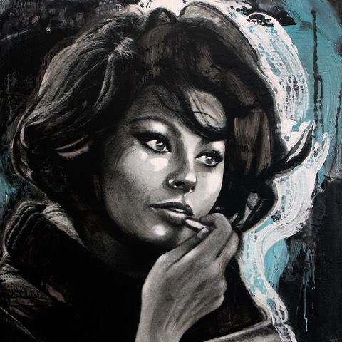 Foto af Terese Andersen Painting 120x120cm Sophia Loren 3