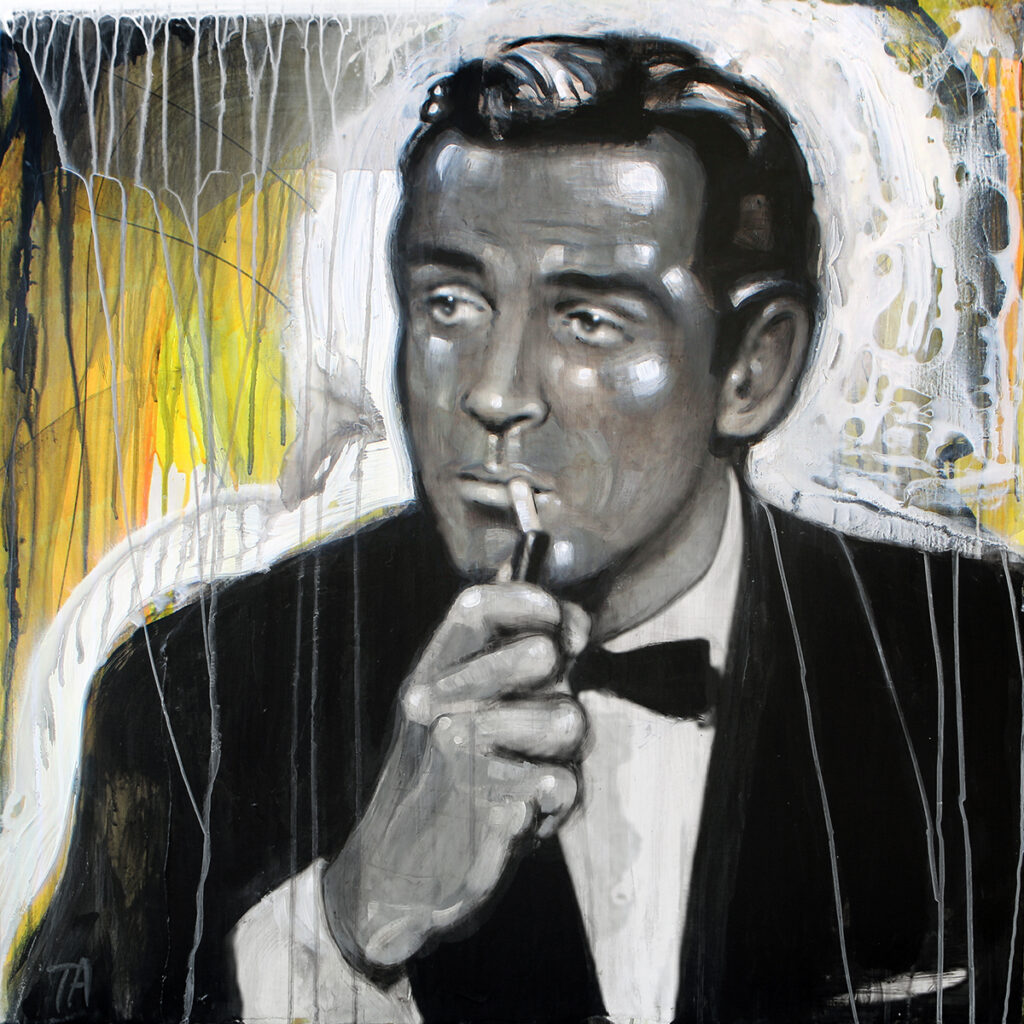 Foto af Terese Andersen Painting 80x80cm Sean Connery Dr No Lighter 3