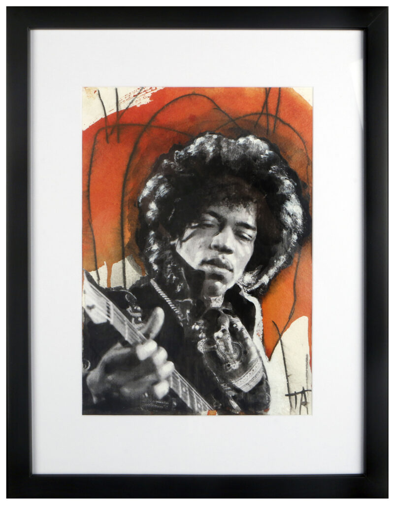 Foto af Terese Andersen Painting A4 + ramme 43x33cm Jimi Hendrix 3