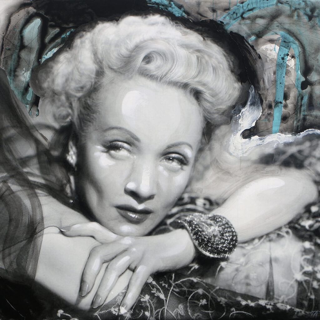 Foto af Terese Andersen Painting 130x130cm Marlene Dietrich 2