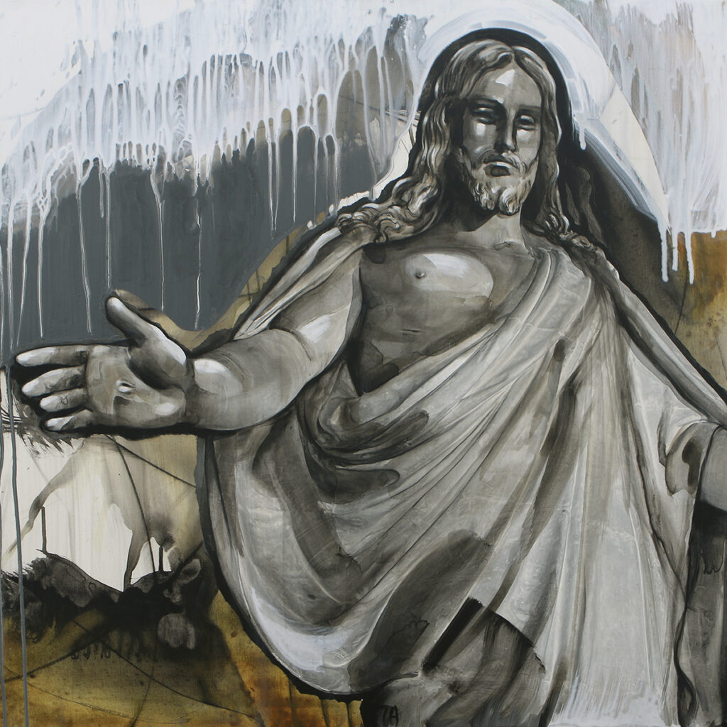 Foto af Terese Andersen Painting 80x80cm Kristus 2