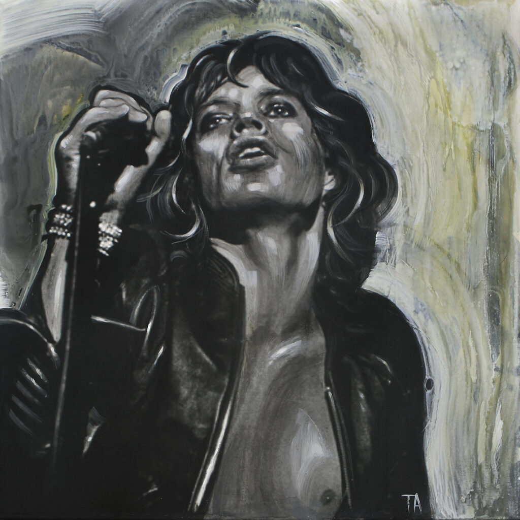 Foto af Terese Andersen Painting 80x80cm Mick Jagger 1b