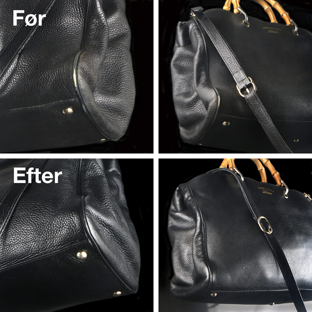 Gucci Bamboo shopper tote large - reparation af hjørner og opstramning af farve