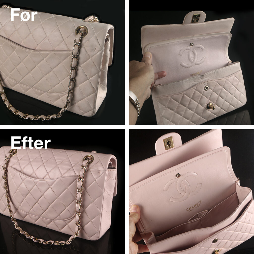 Restaurering af Chanel medium classic - pudderrosa