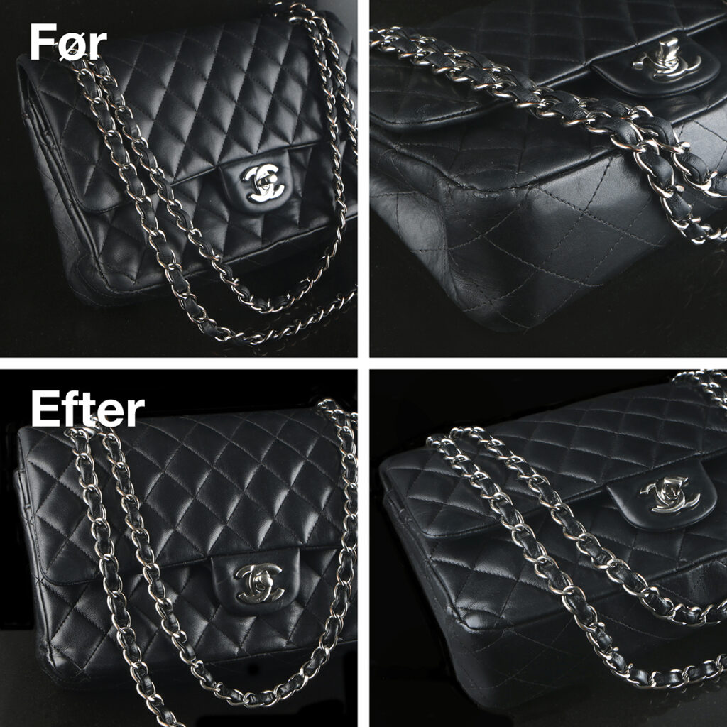 Chanel 255 Double Flap - rens samt hjørner og lænkebånd repareres
