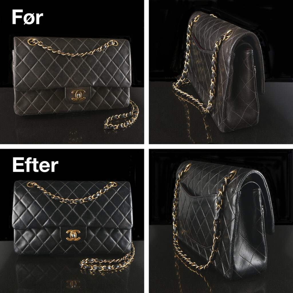 Chanel 255 Double Flap Bag - reparation af kanter og farvning