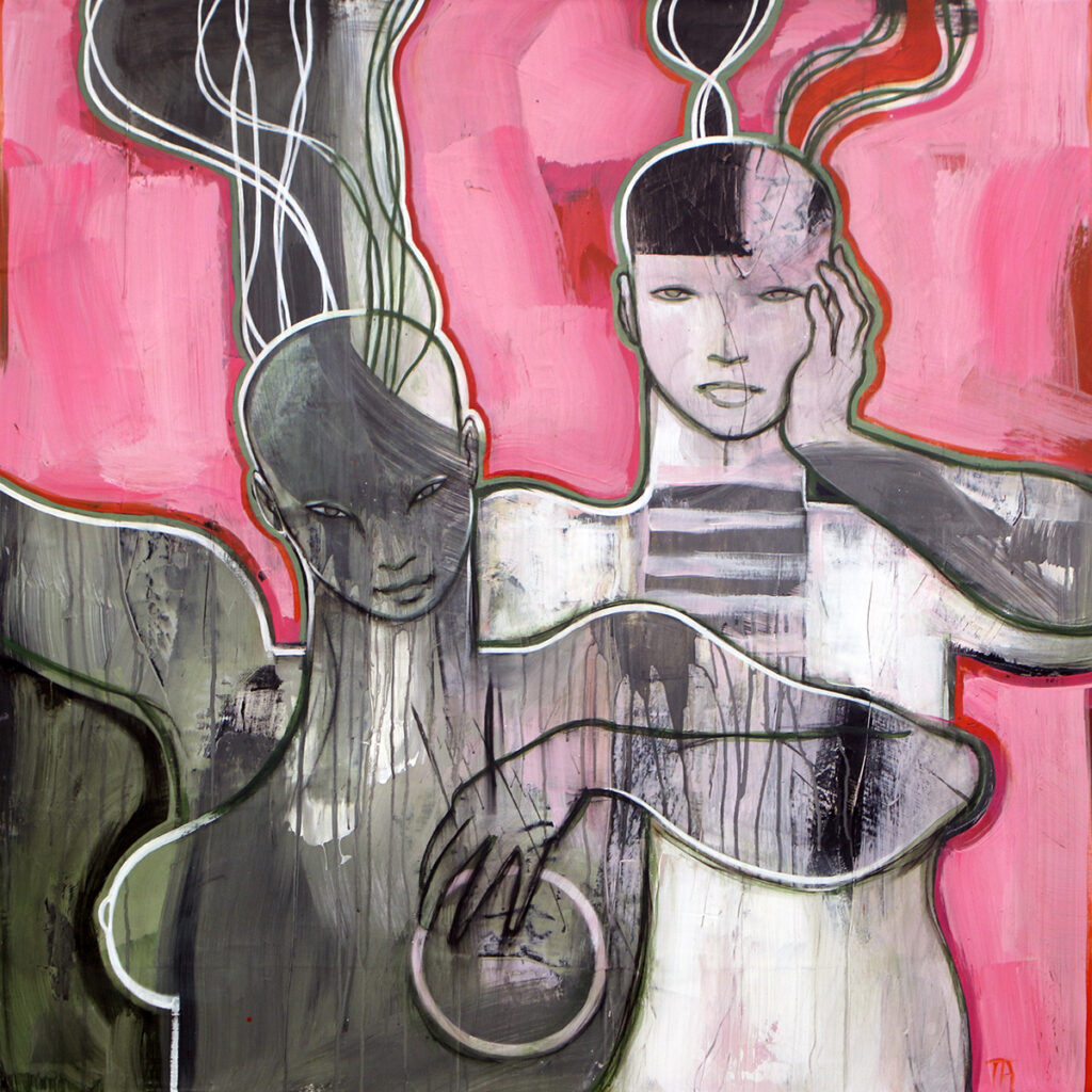 Terese Andersen - Akryl på lærred - 120x120cm - 'Tålmod'