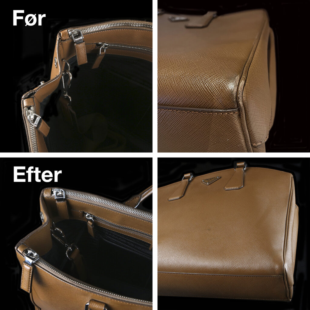 Prada Laptop taske - reparation af slidte hjørner