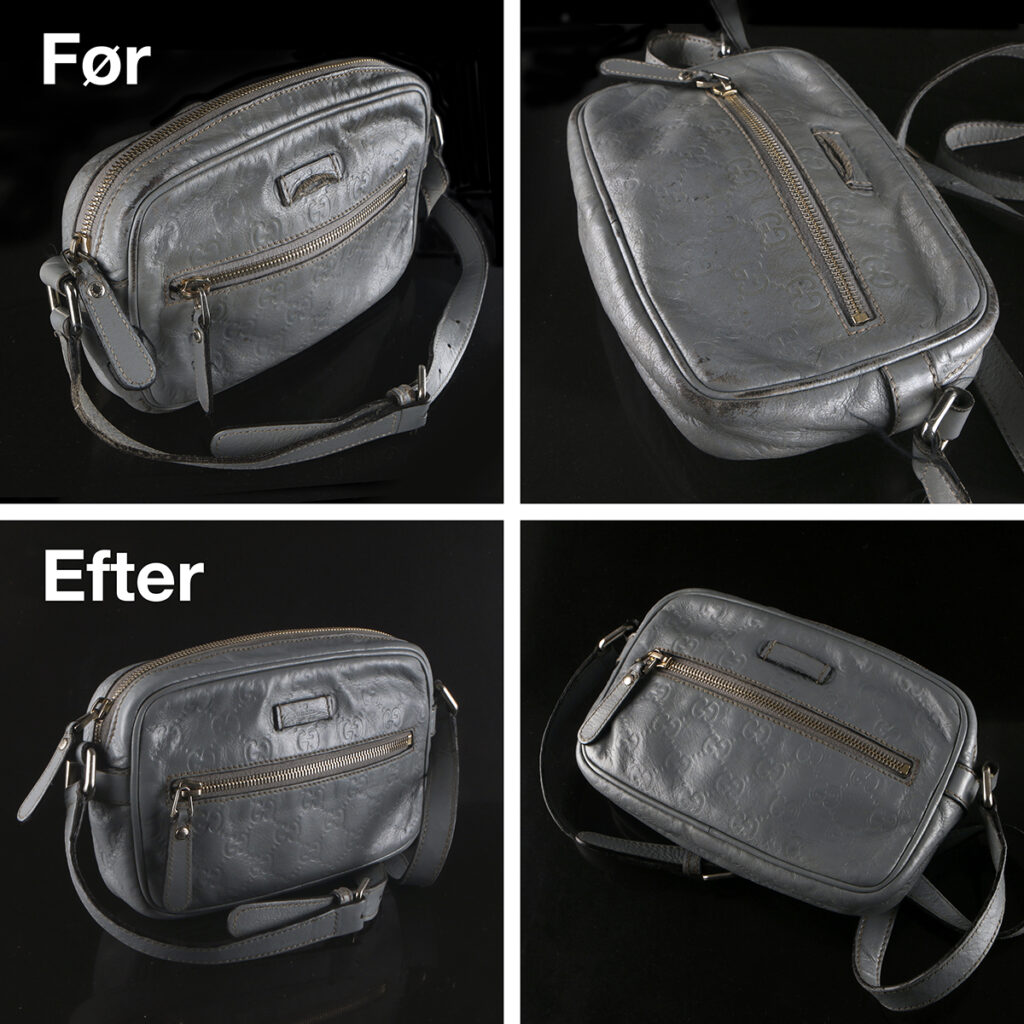 Gucci Clutch - reparation af slitage og farvning