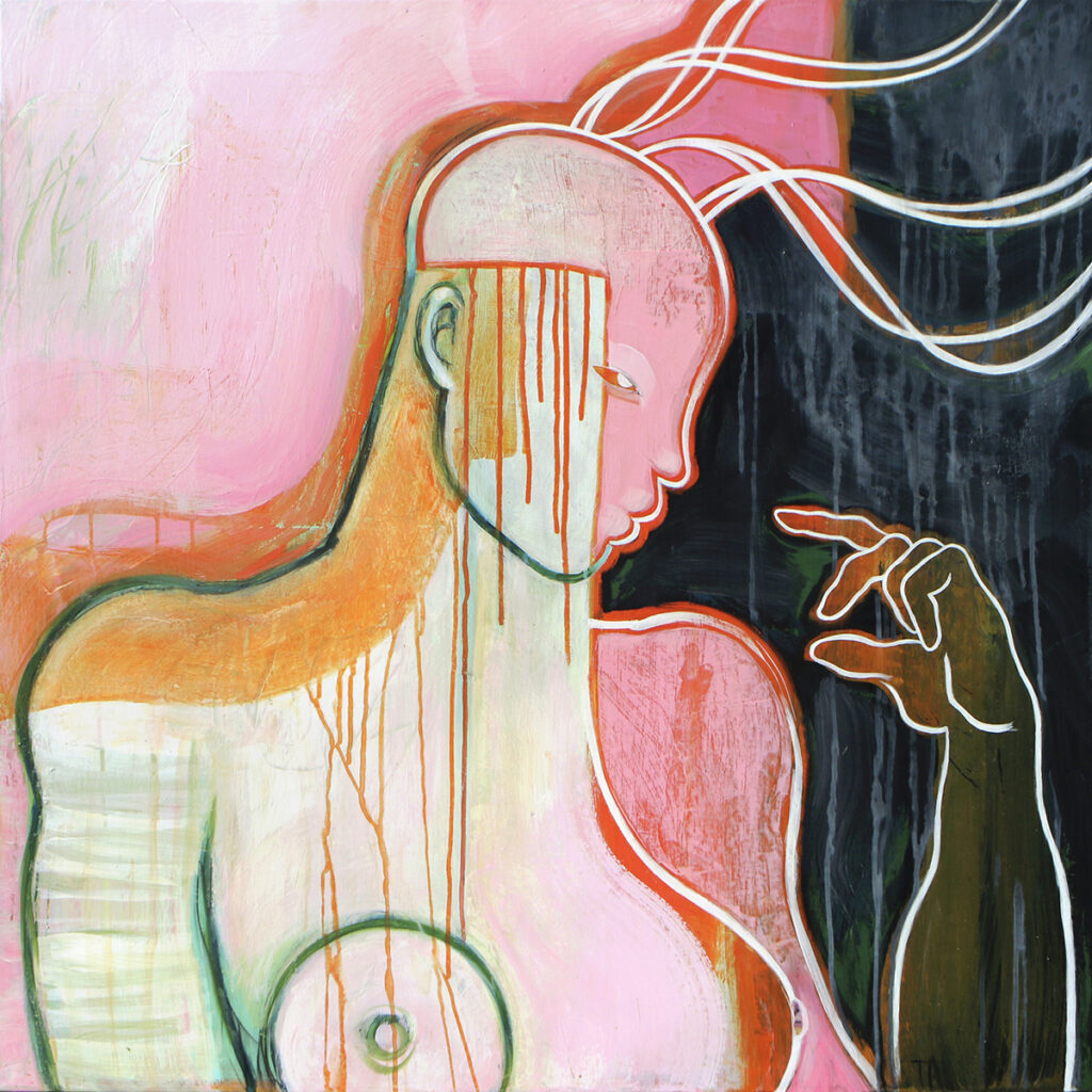Terese Andersen - Visuel Art - Akryl på lærred -100x100cm - 'Kontrast'