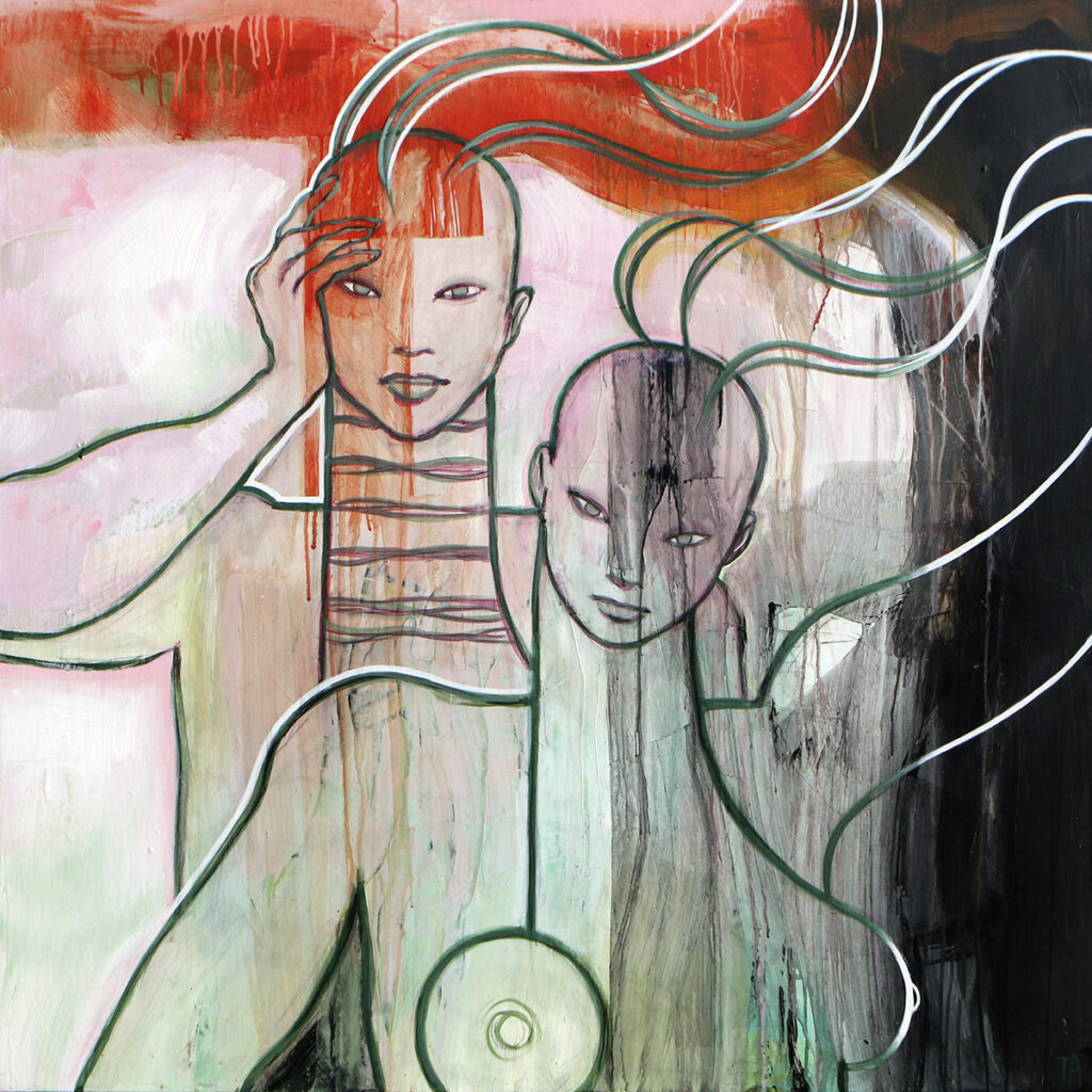 Terese Andersen - Visuel Art - Akryl på lærred -130x130cm - 'Mint'
