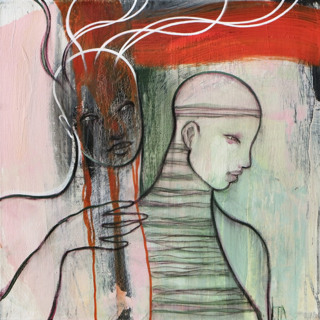 Terese Andersen - Visuel Arts - Akryl på lærred - 60x60cm - 'Ven'