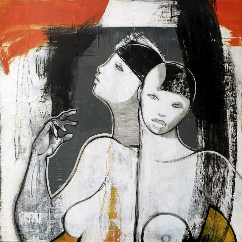 Terese Andersen - Visuel Arts - Akryl på lærred - 90x90cm - Indrammet - 'Porten'