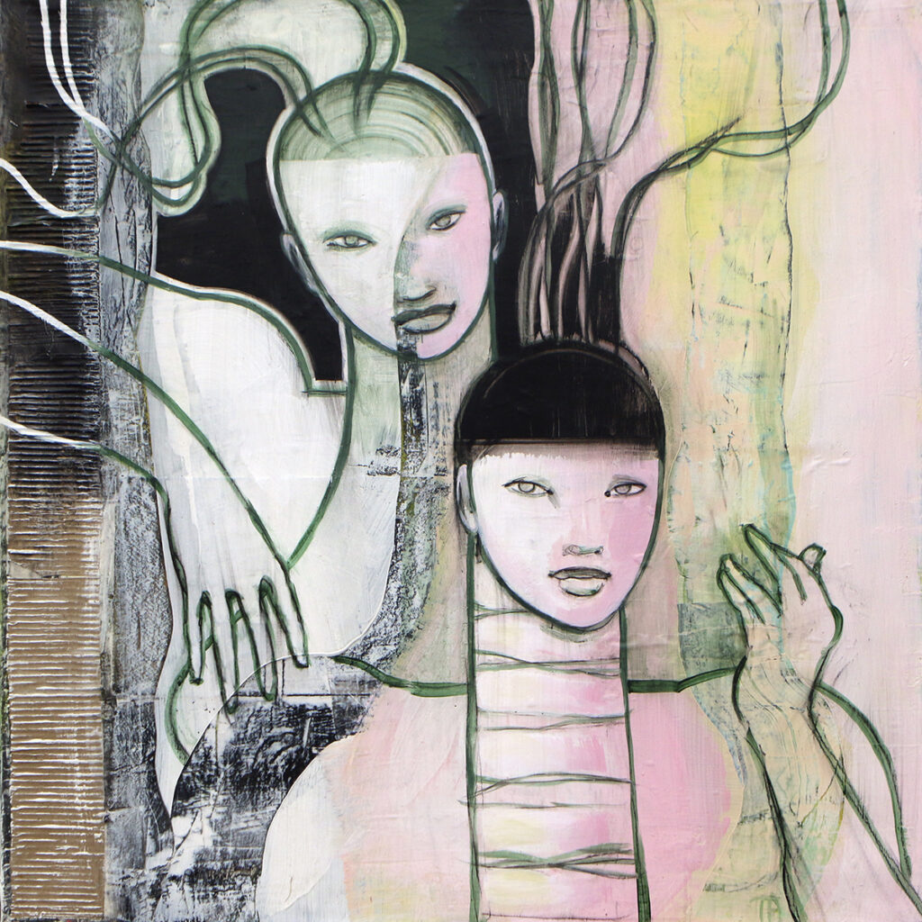 Terese Andersen - Visuel Arts - Akryl på lærred - 90x90cm - Indrammet - 'Balance'