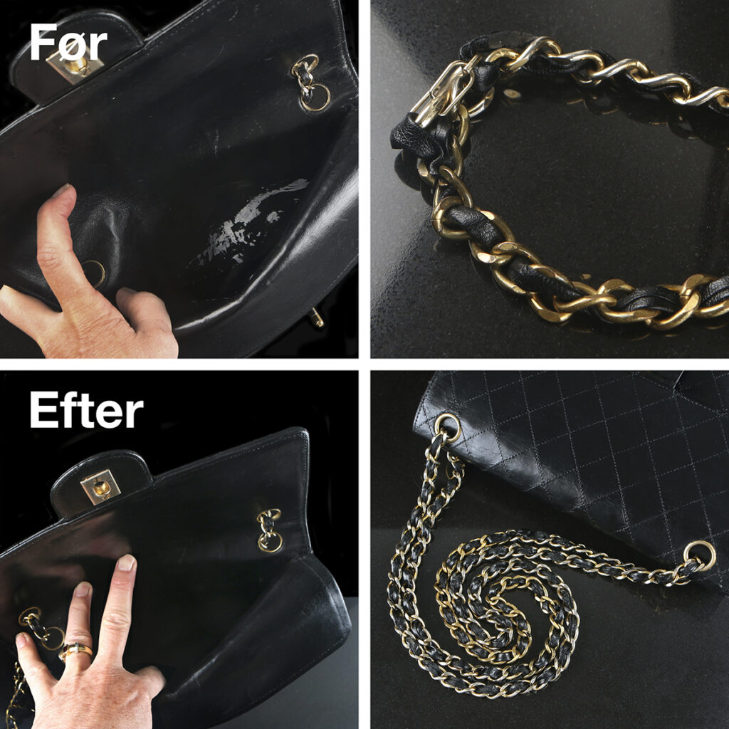 Chanel 255 Double Flap - farvning og reparation af lænke og lomme