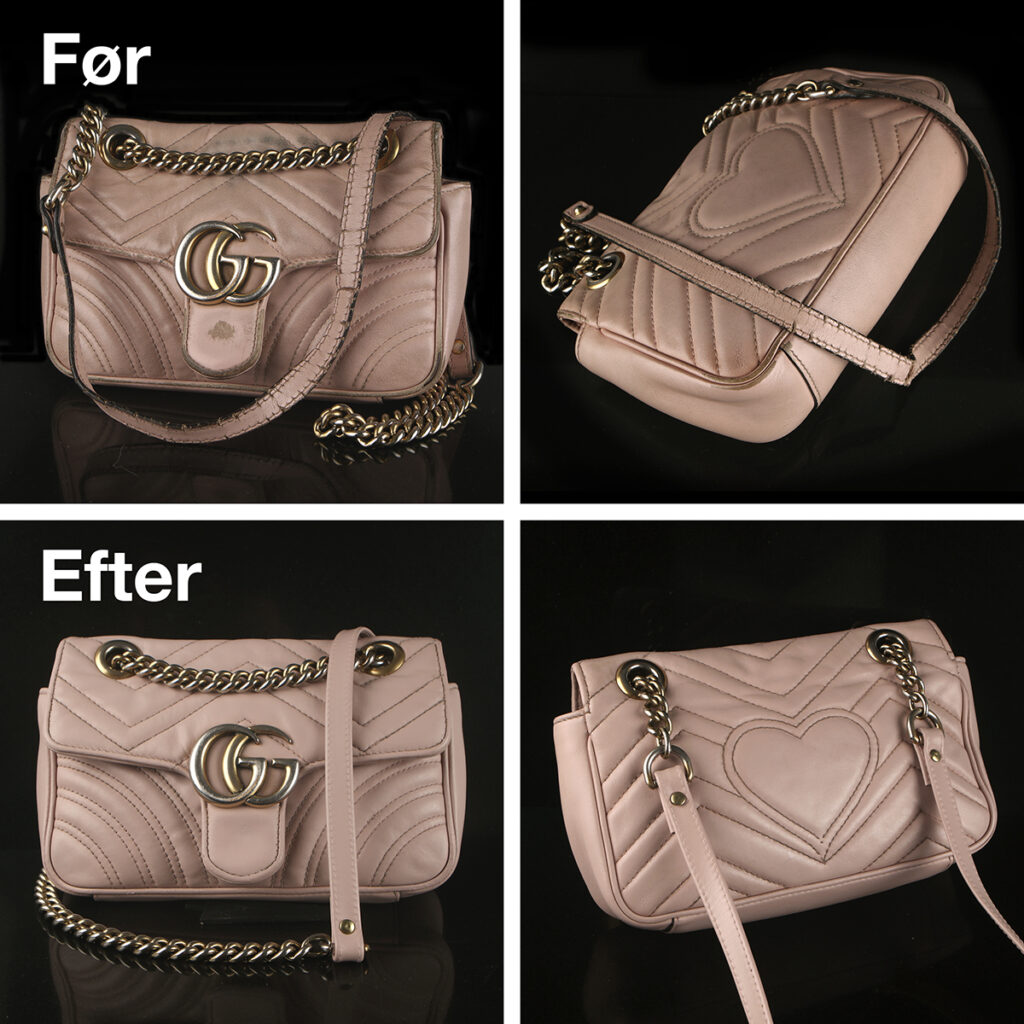 Foto af rosa Gucci GG Marmont small shoulder bag - makeover og ny hank