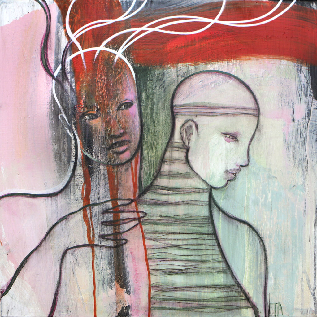 Foto af Terese Andersen - Visuel Arts - Akryl på lærred - 60x60cm - 'Ven'